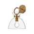Alora Lighting Waldo 13" Tall Wall Sconce Aged Gold / Clear Glass