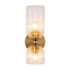 Alora Lighting Nelly 2 Light 12" Tall Bathroom Sconce with Ribbed Glass Shades Brushed Gold / Clear Ribbed Glass