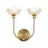 Alora Lighting Sylvia 2 Light 6" Tall Bathroom Sconce Brushed Gold / Clear Glass