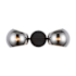 Alora Lighting Willow 17" Wide Bathroom Sconce with Smoked Glass Shades Matte Black