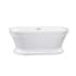 Altair Solace 59" Free Standing Acrylic Soaking Tub with Center Drain, Drain Assembly, and Overflow White