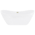 Altair Vansza 67" Free Standing Acrylic Soaking Tub with Center Drain, Drain Assembly, and Overflow Glossy White