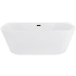 Altair Satchi 67" Free Standing Acrylic Soaking Tub with Center Drain, Drain Assembly, and Overflow Glossy White
