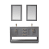 Altair Remi 60" Free Standing Double Basin Vanity Set with Cabinet, Marble Vanity Top, and Framed Mirrors Gray