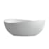 Altair Vespa 63" Free Standing Solid Surface Soaking Tub with Center Drain, Drain Assembly, and Overflow Matte White