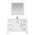 Altair Maribella 48" Free Standing Single Basin Vanity Set with Cabinet, Marble Vanity Top, and Framed Mirror White