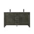 Altair Maribella 60" Free Standing Double Basin Vanity Set with Cabinet and Marble Vanity Top Rusted Black