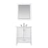 Altair Isla 30" Free Standing Single Basin Vanity Set with Cabinet, Marble Vanity Top, and Framed Mirror White