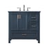 Altair Isla 36" Free Standing Single Basin Vanity Set with Cabinet and Marble Vanity Top Classic Blue