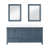 Altair Isla 72" Free Standing Double Basin Vanity Set with Cabinet, Engineered Stone Vanity Top, and Framed Mirrors Classic Blue