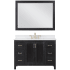 Altair Hadiya 48" Free Standing Single Basin Vanity Set with Cabinet, Stone Composite Vanity Top, and Framed Mirror Black Oak