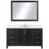 Altair Hadiya 60" Free Standing Single Basin Vanity Set with Cabinet, Stone Composite Vanity Top, and Framed Mirror Black Oak