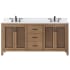 Altair Hadiya 72" Free Standing Double Basin Vanity Set with Cabinet and Stone Composite Vanity Top Brown Pine