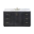 Altair Gazsi 60" Free Standing Single Basin Vanity Set with Cabinet and Engineered Stone Vanity Top Black Oak