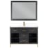 Altair Kesia 48" Free Standing Single Basin Vanity Set with Cabinet, Stone Composite Vanity Top, and Framed Mirror Black Oak