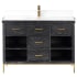 Altair Kesia 48" Free Standing Single Basin Vanity Set with Cabinet and Stone Composite Vanity Top Black Oak