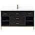 Altair Kesia 60" Free Standing Single Basin Vanity Set with Cabinet and Stone Composite Vanity Top Black Oak
