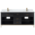 Altair Kesia 72" Free Standing Double Basin Vanity Set with Cabinet and Stone Composite Vanity Top Black Oak