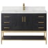 Altair Wildy 48" Free Standing Single Basin Vanity Set with Cabinet and Stone Composite Vanity Top Black Oak