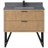 Altair Helios 36" Free Standing Single Basin Vanity Set with Cabinet and Stone Composite Vanity Top Weathered Pine