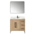 Altair Laurel 36" Free Standing Single Basin Vanity Set with Cabinet, Quartz Vanity Top, and Framed Mirror Weathered Fir