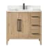 Altair Laurel 36" Free Standing Single Basin Vanity Set with Cabinet and Quartz Vanity Top Weathered Fir