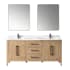 Altair Laurel 72" Free Standing Double Basin Vanity Set with Cabinet, Quartz Vanity Top, and Framed Mirror Weathered Fir