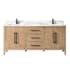 Altair Laurel 72" Free Standing Double Basin Vanity Set with Cabinet and Quartz Vanity Top Weathered Fir