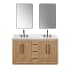 Altair Bellavia 60" Free Standing Double Basin Vanity Set with Cabinet, Engineered Stone Vanity Top, and Framed Mirror Weathered Fir