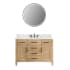 Altair Solana 48" Free Standing Single Basin Vanity Set with Cabinet, Quartz Vanity Top, and Framed Mirror Weathered Fir