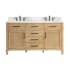 Altair Solana 60" Free Standing Double Basin Vanity Set with Cabinet and Quartz Vanity Top Weathered Fir