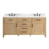 Altair Solana 72" Free Standing Double Basin Vanity Set with Cabinet and Quartz Vanity Top Weathered Fir