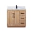 Altair Cicero 36" Free Standing Single Basin Vanity Set with Cabinet and Engineered Stone Vanity Top Light Brown