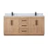 Altair Cicero 72" Free Standing Double Basin Vanity Set with Cabinet and Engineered Stone Vanity Top Light Brown