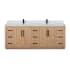 Altair Cicero 84" Free Standing Double Basin Vanity Set with Cabinet and Engineered Stone Vanity Top Light Brown
