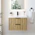 Altair Livia 30" Wall Mounted Single Basin Vanity Set with Cabinet and Engineered Stone Vanity Top Nature Brown