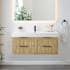 Altair Livia 48" Wall Mounted Single Basin Vanity Set with Cabinet and Engineered Stone Vanity Top Nature Brown