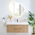 Altair Siena 48" Wall Mounted Single Basin Vanity Set with Cabinet, Engineered Stone Vanity Top, and Frameless Mirror Light Brown
