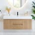 Altair Siena 48" Wall Mounted Single Basin Vanity Set with Cabinet and Engineered Stone Vanity Top Light Brown