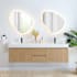 Altair Siena 72" Wall Mounted Double Basin Vanity Set with Cabinet, Engineered Stone Vanity Top, and Frameless Mirror Light Brown