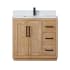 Altair Anais 36" Free Standing Single Basin Vanity Set with Cabinet and Engineered Stone Vanity Top Light Brown