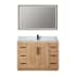 Altair Anais 48" Free Standing Single Basin Vanity Set with Cabinet, Engineered Stone Vanity Top, and Framed Mirror Light Brown