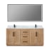 Altair Anais 72" Free Standing Double Basin Vanity Set with Cabinet, Engineered Stone Vanity Top, and Framed Mirror Light Brown