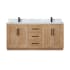Altair Anais 72" Free Standing Double Basin Vanity Set with Cabinet and Engineered Stone Vanity Top Light Brown