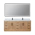 Altair Anais 84" Free Standing Double Basin Vanity Set with Cabinet, Engineered Stone Vanity Top, and Framed Mirror Light Brown