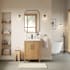 Altair Solara 24" Free Standing Single Basin Vanity Set with Cabinet, Ceramic Vanity Top, and Framed Mirror Weathered Fir