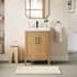 Altair Solara 24" Free Standing Single Basin Vanity Set with Cabinet and Ceramic Vanity Top Weathered Fir
