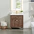 Altair Cerrito 30" Free Standing Single Basin Vanity Set with Cabinet and Engineered Stone Vanity Top Brown Brushed Oak