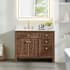 Altair Cerrito 42" Free Standing Single Basin Vanity Set with Cabinet and Engineered Stone Vanity Top Brown Brushed Oak