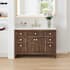 Altair Cerrito 48" Free Standing Single Basin Vanity Set with Cabinet and Engineered Stone Vanity Top Brown Oak